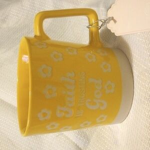 Faith Is trusting God Slant 20 oz mug with wax resistant details